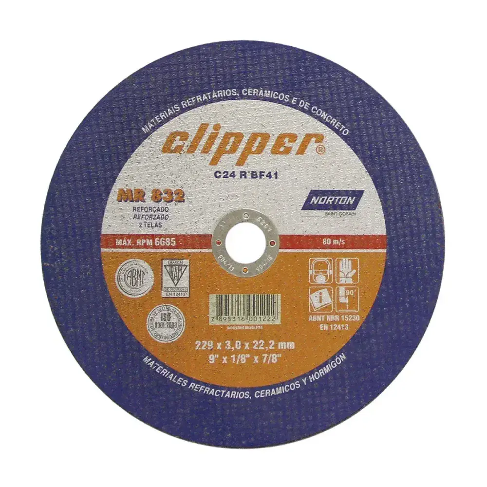 Disco de corte clipper 230 x 3,0 x 22,22MM Norton — fotografia 3