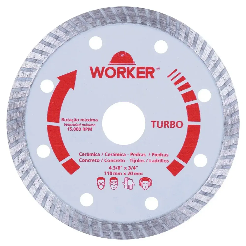 Disco diamantado turbo 4.3/8”/4” 110X20MM Worker — fotografia 5