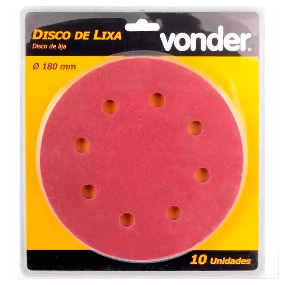 Disco de lixa para lixadeira de teto LPV 750 com 10 unidades grão 120 Vonder — fotografia de referência