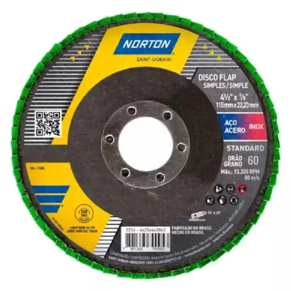 Disco flap R244 standard grão 60 Norton