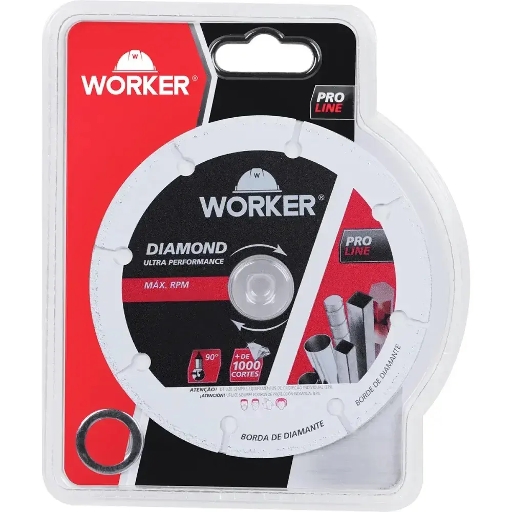Disco corte diamantado para metais 180MM furo 7 Worker — fotografia 8