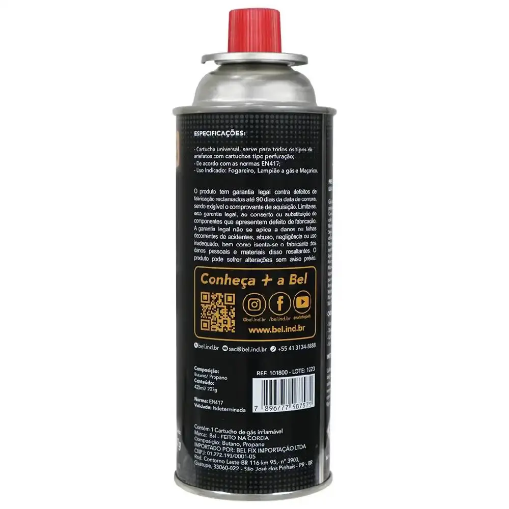 Cartucho refil de gás butano 227G BEL Belfix — fotografia 5
