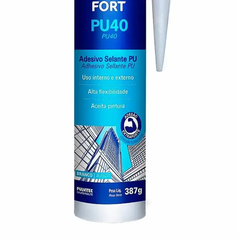 Selante polyfort PU 40 tubo 387G cinza PU015 Pulvitec — fotografia 3
