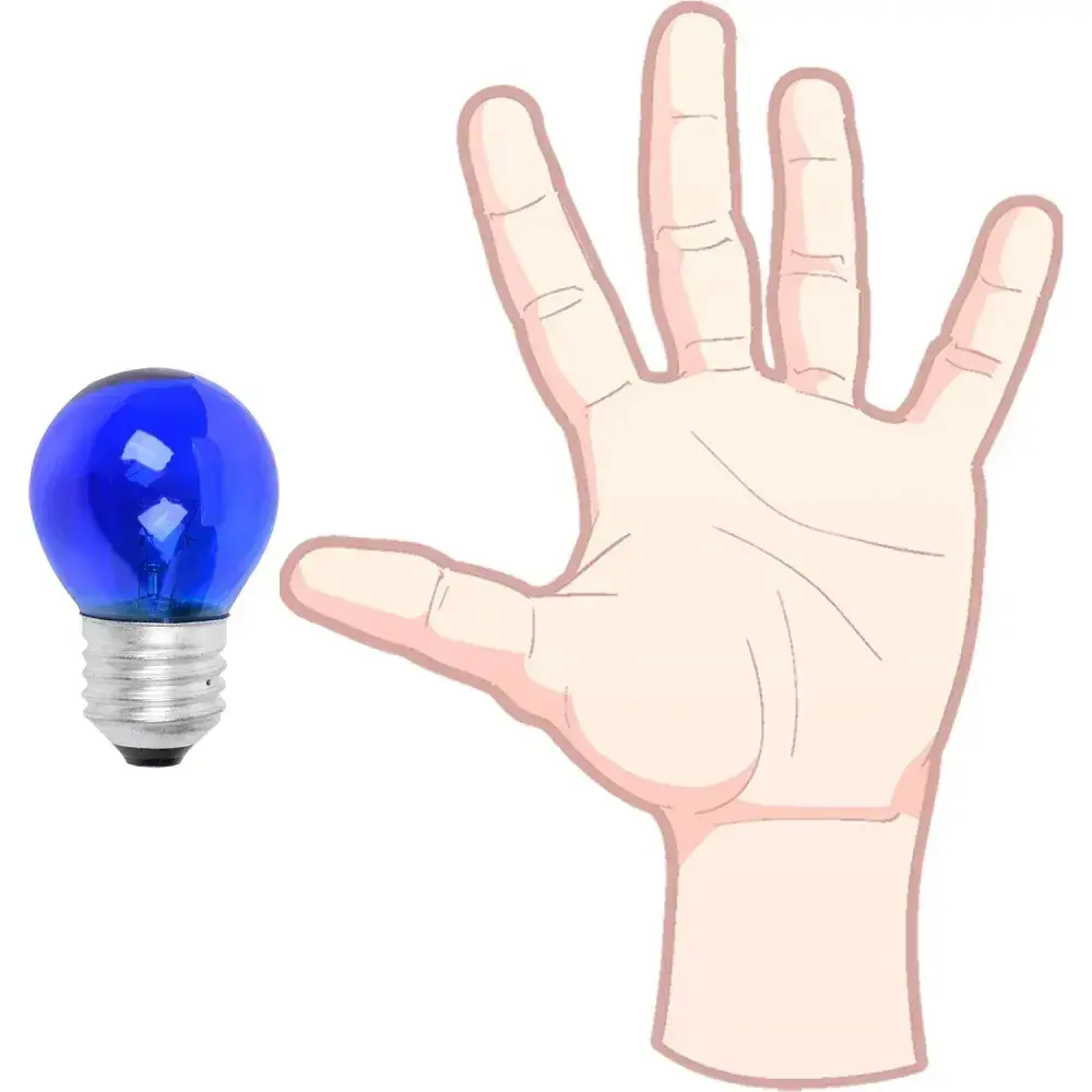 Lâmpada bolinha 15W E27 azul incandescente Liege 220V — fotografia 8