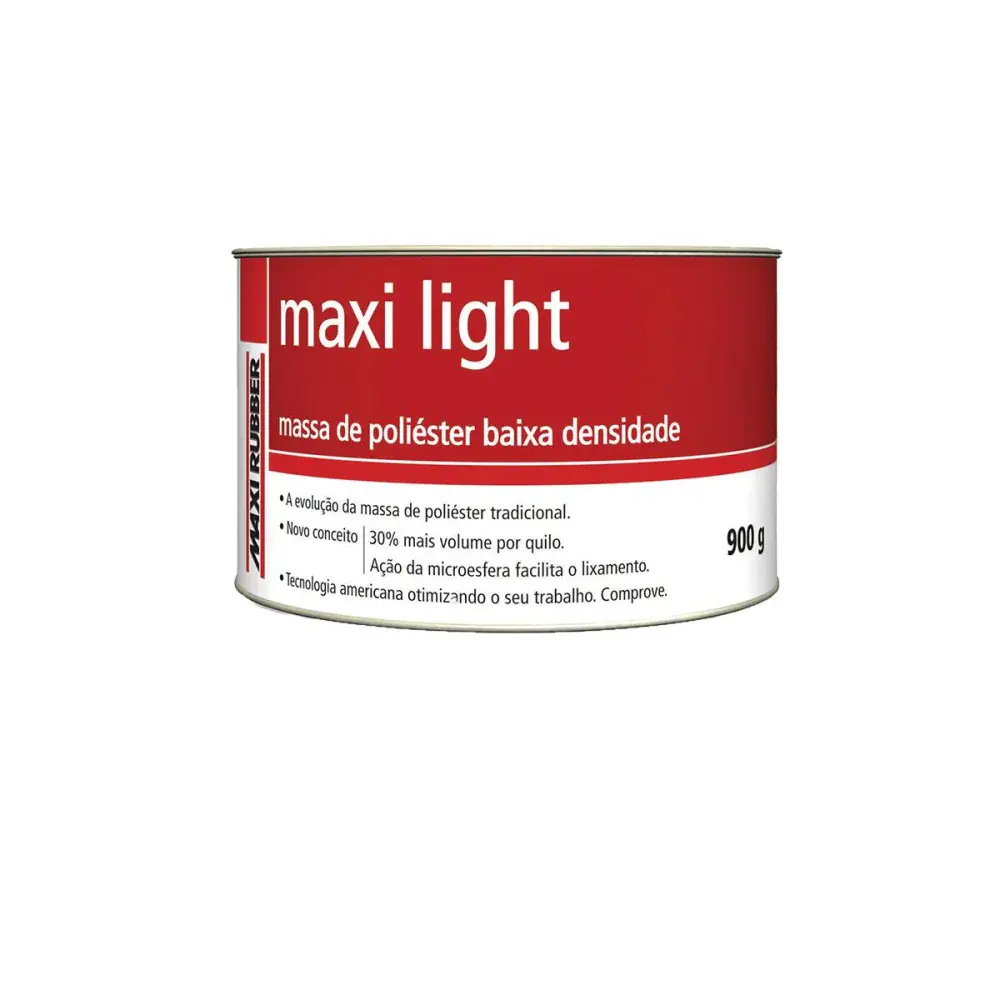 Massa poliéster maxi light 900GR maxi rubber