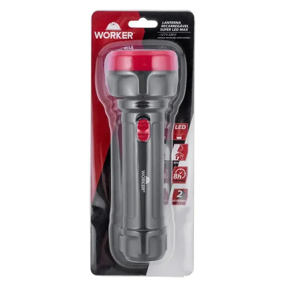 Lanterna recarregável super led max bivolt Worker — fotografia 4