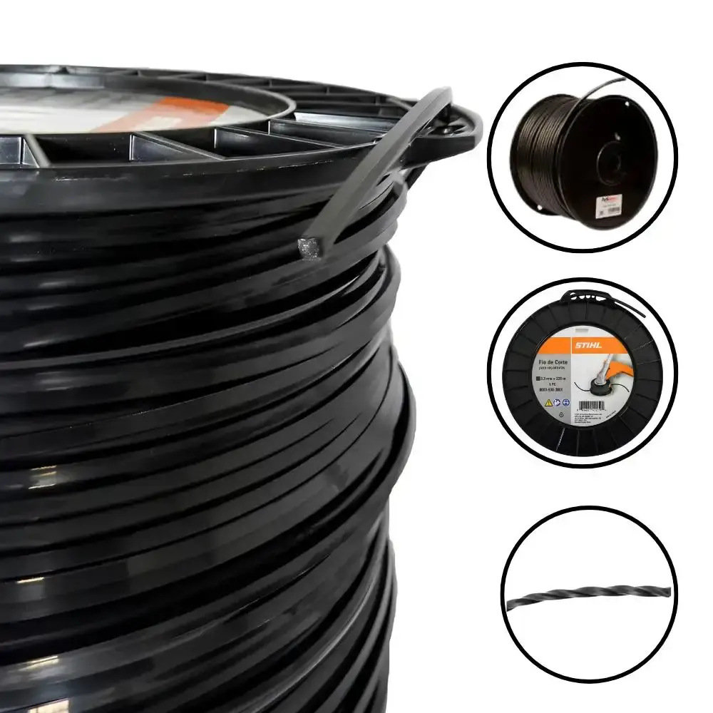 Fio de corte quadrado 3,3MM x 228MTS nylon preto Stihl — fotografia 5