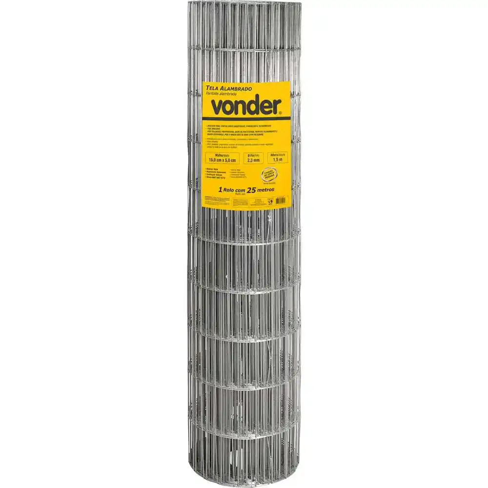 Tela Soldada Alambrado 2,3mm 15 x 5cm Rolo 25M VONDER-8067155015 — fotografia 3