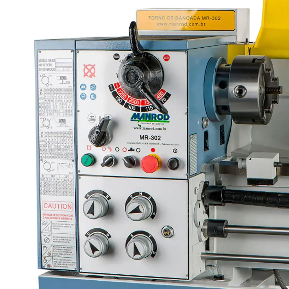 Torno Mecânico de Bancada 320 x 1000 MM Trifásico MR-302 MANROD — fotografia 5