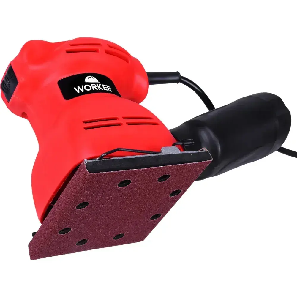 Lixadeira orbital vermelha 200W Worker — fotografia 4