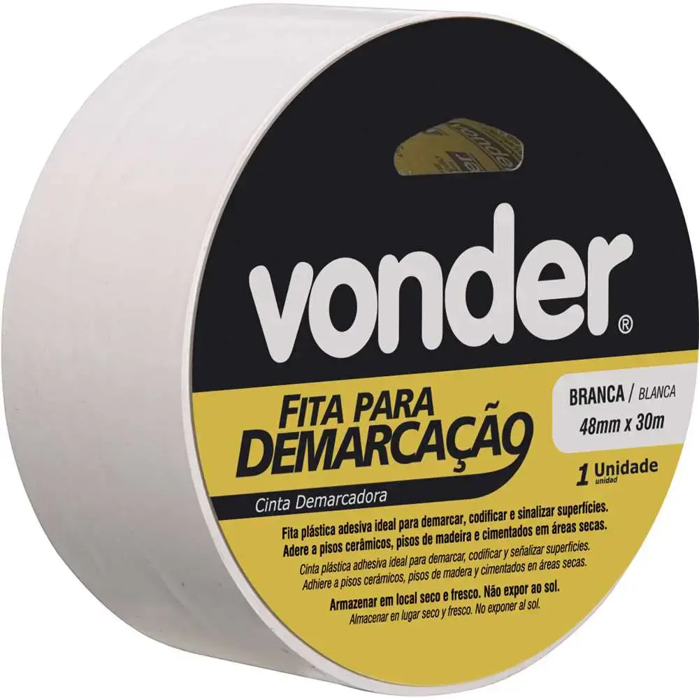 Fita para Demarcação de Solo BRANCA 48MM x 30 Metros VONDER