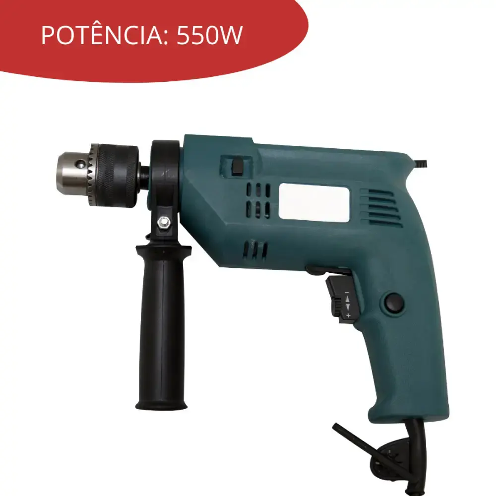 Furadeira de impacto 3/8 POL 550W Evald 110 V — fotografia 5