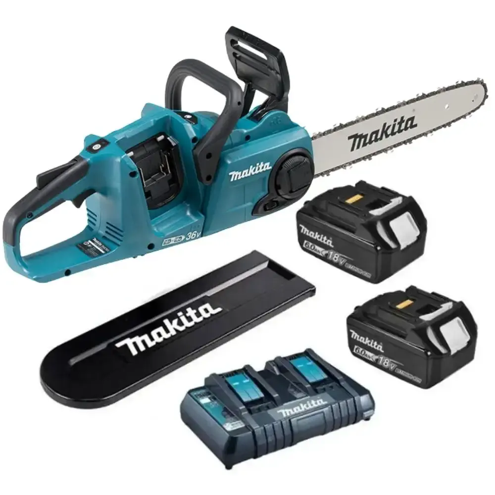 Motosserra a bateria 36V sabre 35 CM com 2 baterias 18V e carregador bivolt Makita