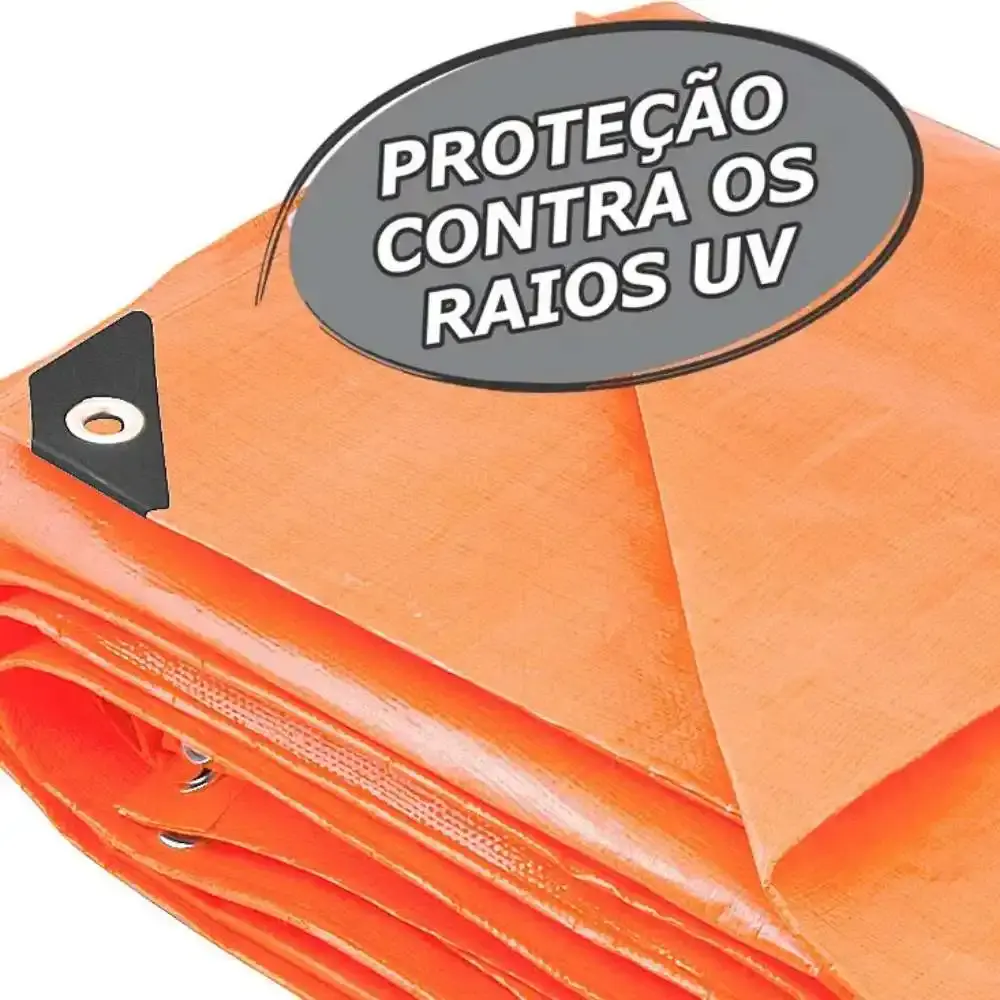 Lona Reforçada de Polietileno Laranja 2m x 2m VONDER — fotografia 5