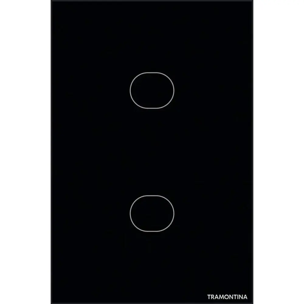 Interruptor touch smart de 2 canais preto Tramontina — fotografia 5