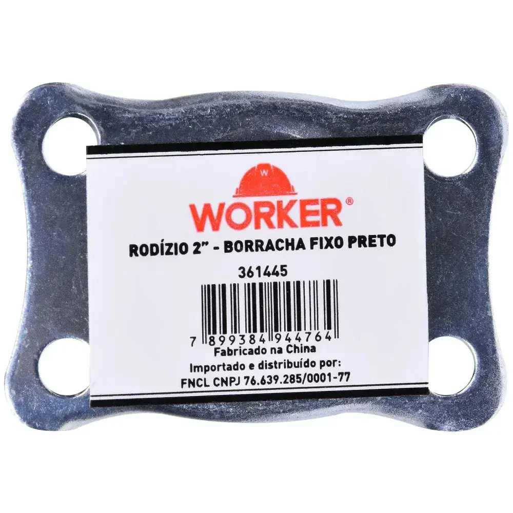 Rodízio de borracha 50MM fixo preto Worker — fotografia 9