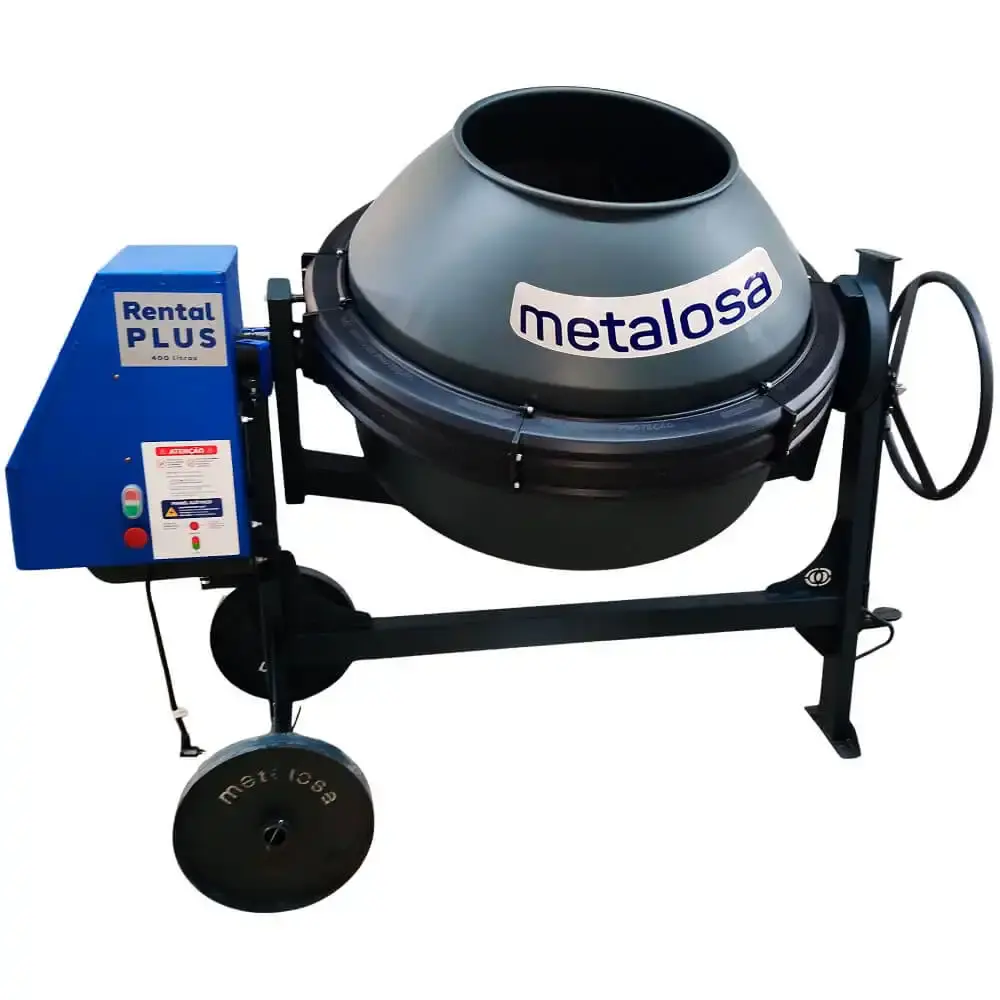 Betoneira 400 litros rental motor weg 2,0 HP mono 220V Metalosa