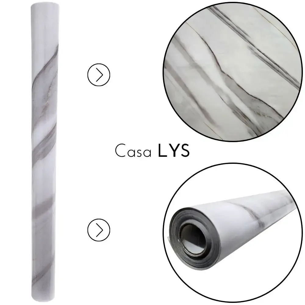 Papel de Parede Auto Adesivo Rolo 10 Metros x 0,60 CM CASA LYS Branco Ônix — fotografia 6