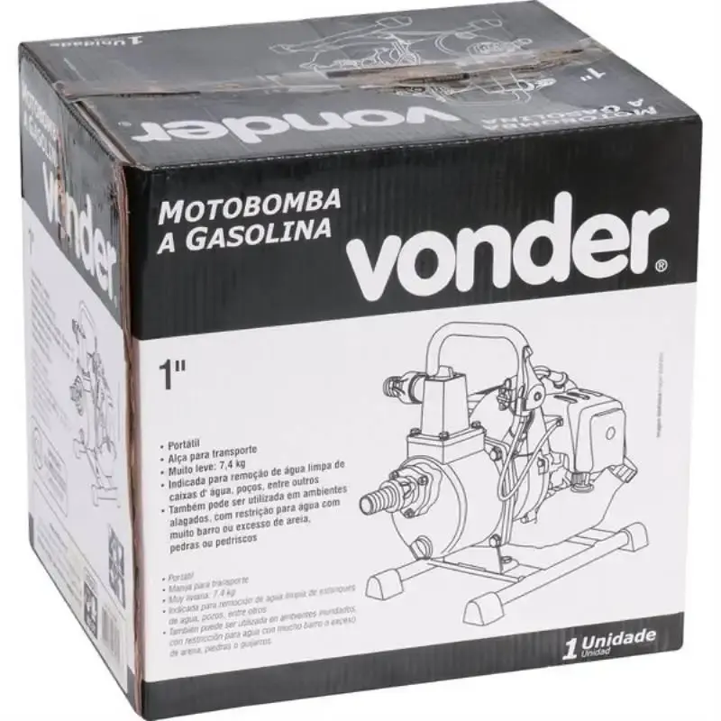 Motobomba à gasolina 1 POL 900W 2 tempos portátil Vonder — fotografia 3