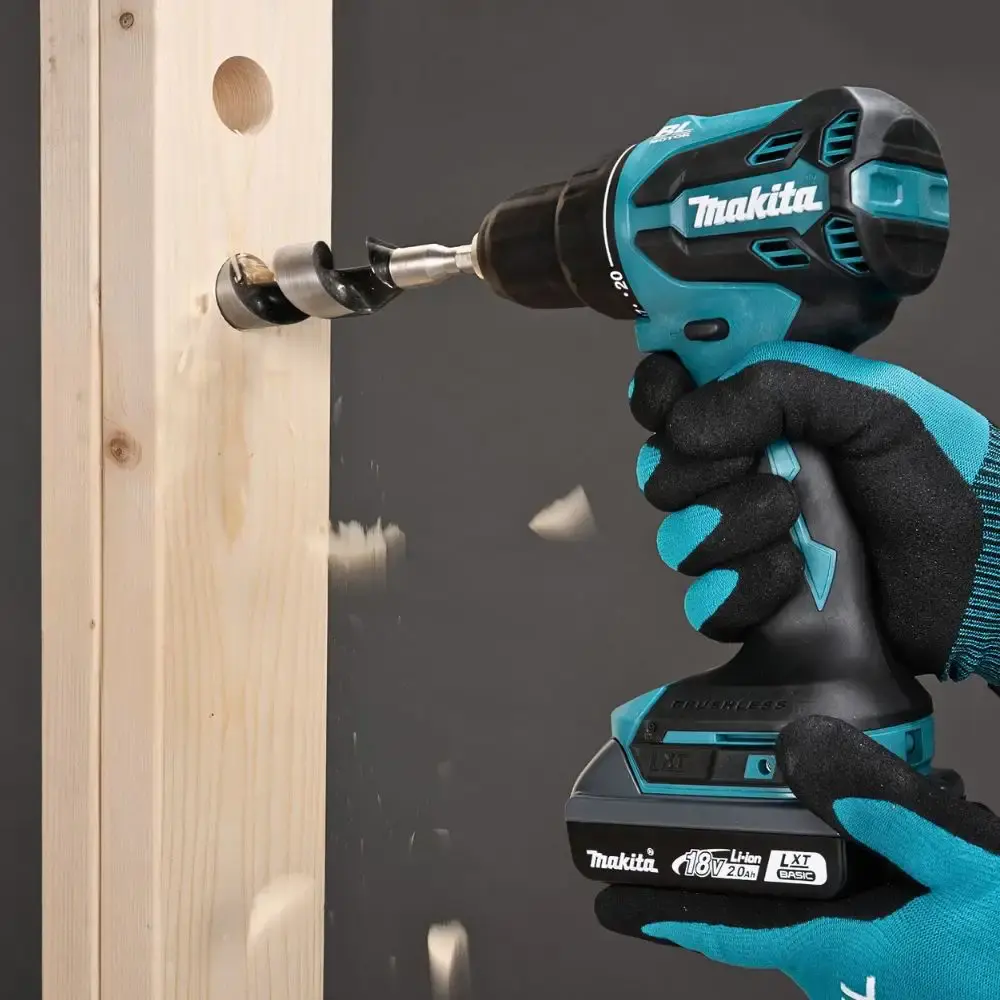 Parafusadeira furadeira impacto bateria 18V com carregador e maleta 74PÇS DHP490WVX1 Makita — fotografia 5