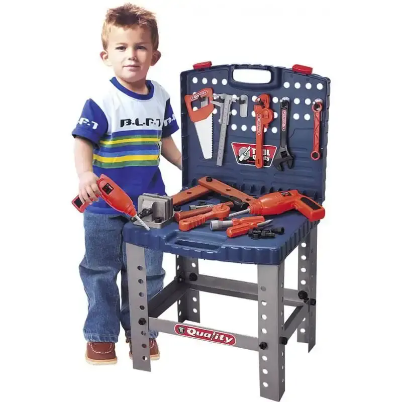 Kit de ferramentas de brinquedo infantil com bancada e 53 peças BEL