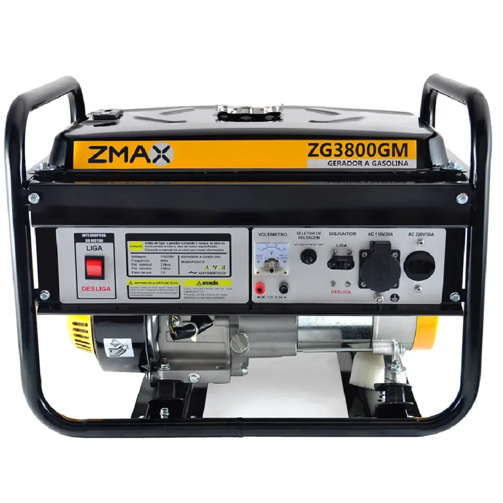 Gerador à gasolina 3,5KVA 4T ZG3800GM pártida manual bivolt 454225 Zmax — fotografia de referência