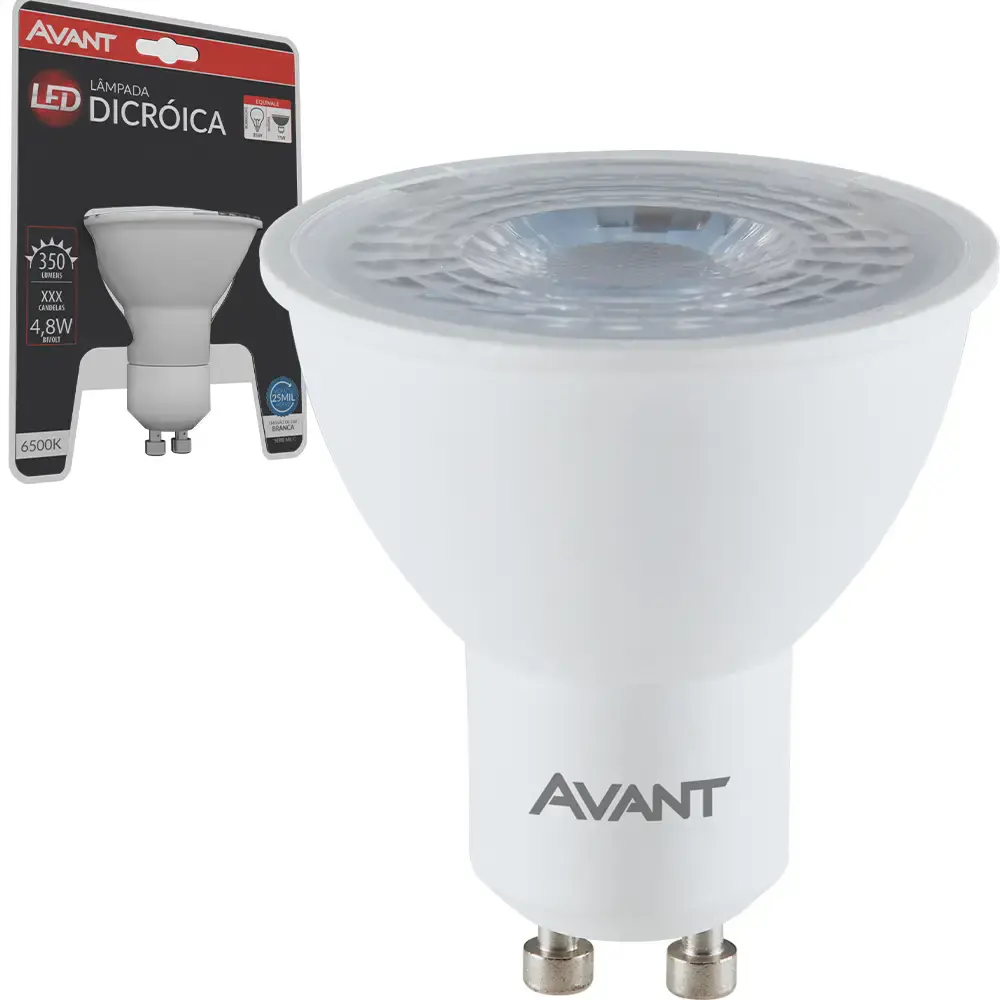 Lâmpada led dicroica MR16 38° 4,8W 250LM branco neutro 6500K bivolt Avant — fotografia de referência