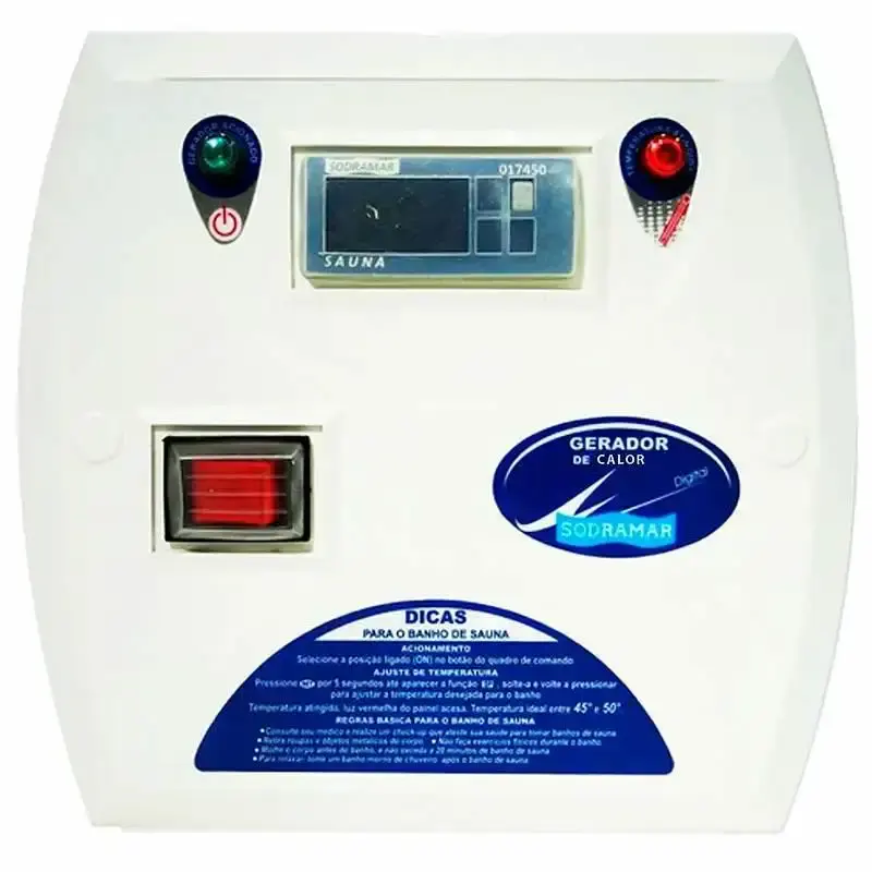 Gerador de Calor Sauna Seca 6KW até 10M³ Bifásico com Comando Digital 50 AMP SODRAMAR Bivolt — fotografia 3