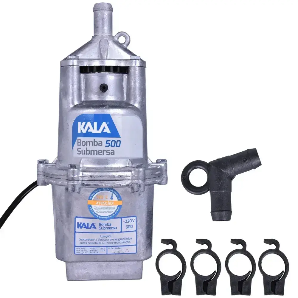 Bomba dágua submersa 500 1400L/H 280W 127V Kala — fotografia 6