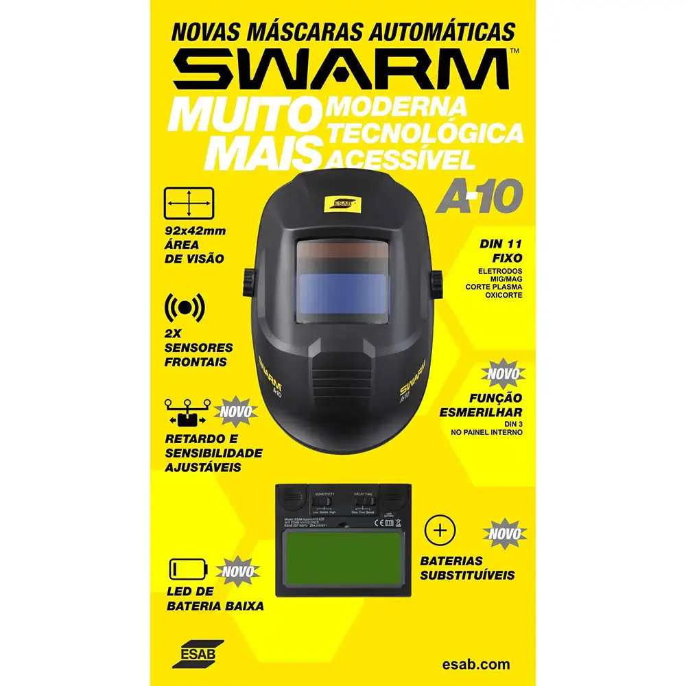 Máscara para solda automática fixa DIN 11 swarm A10 Esab — fotografia 5