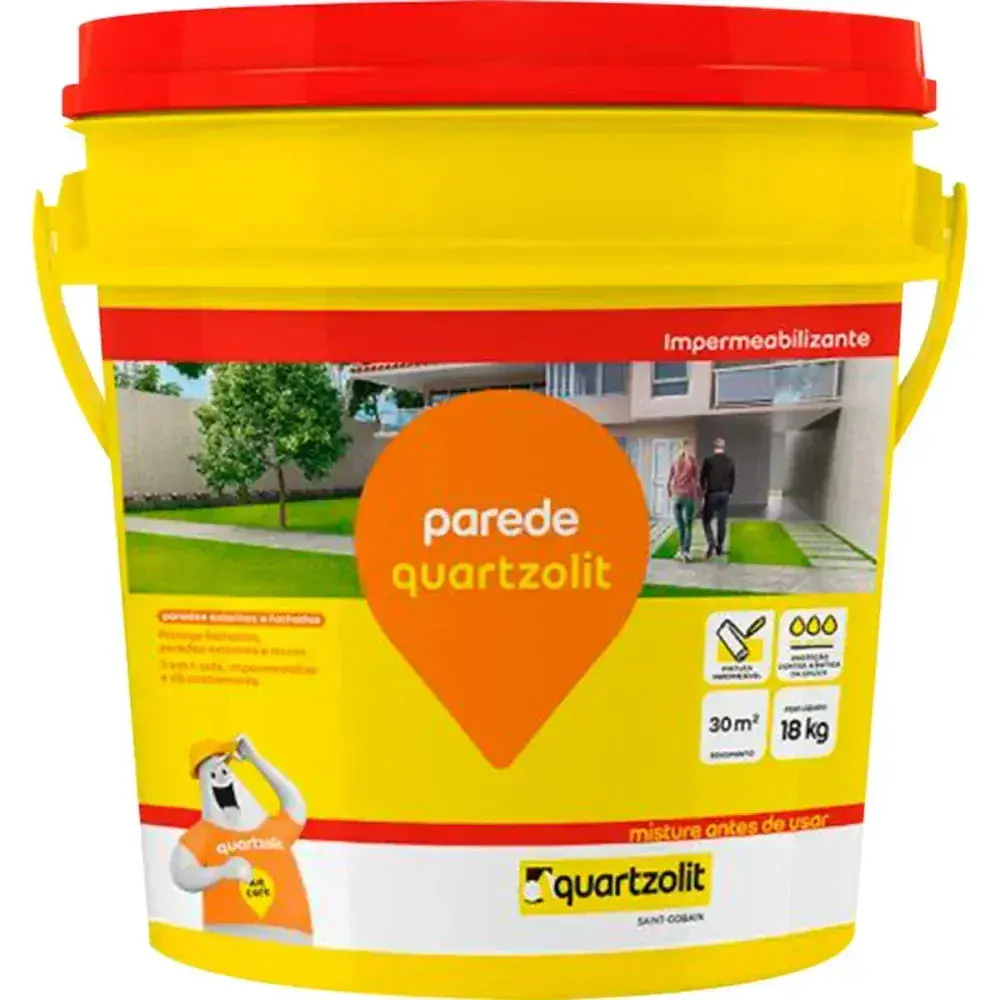 Impermeabilizante de parede branco 18KG Quartzolit — fotografia 2