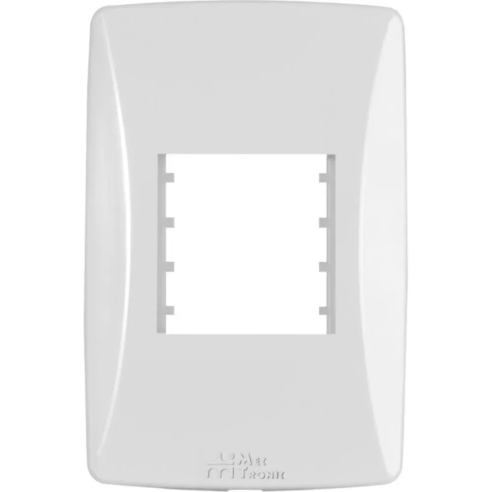 Placa 4X2 3 postos horizontal branca petra Mectronic