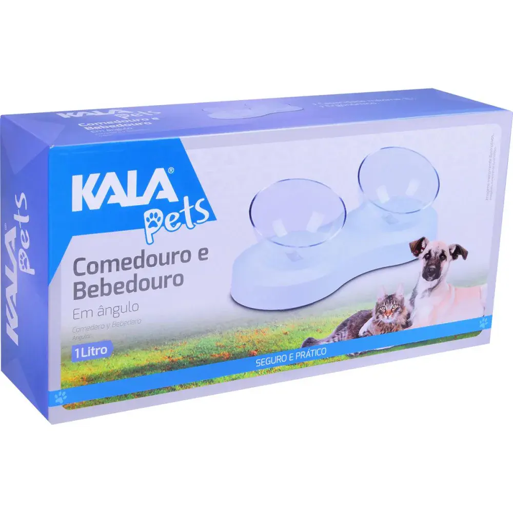 Comedouro e bebedouro para pets ergonômico 1L Kala — fotografia 6