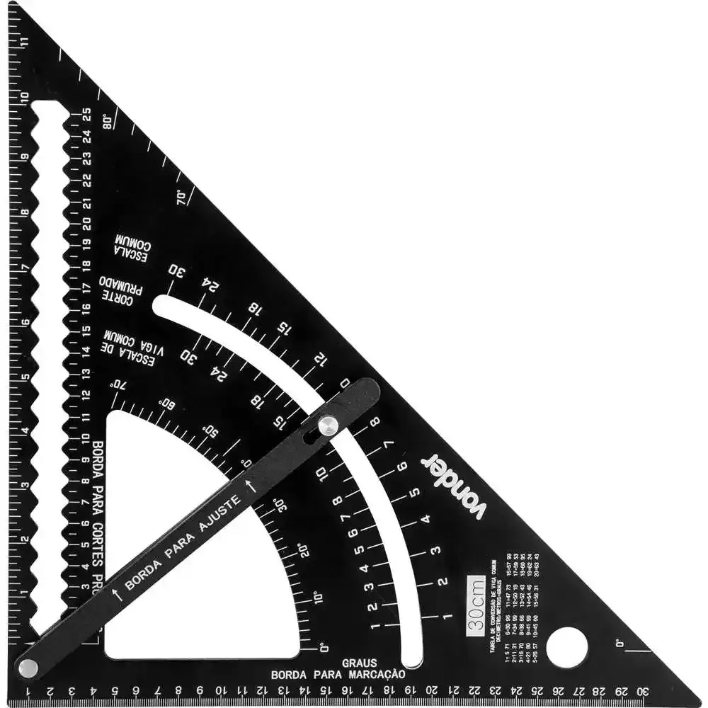 Esquadro triangular com goniômetro 300MM Vonder — fotografia de referência