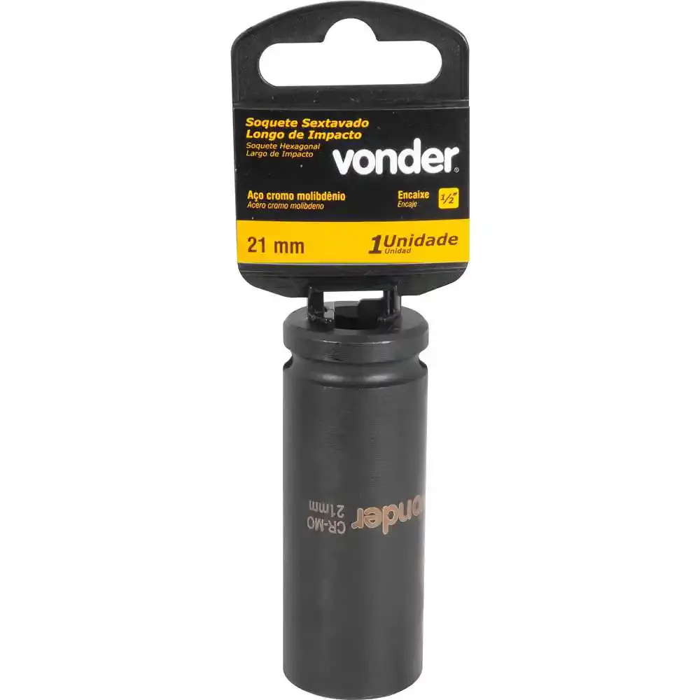 Soquete sextavado longo de impacto 21MM 1/2POL Vonder — fotografia 4