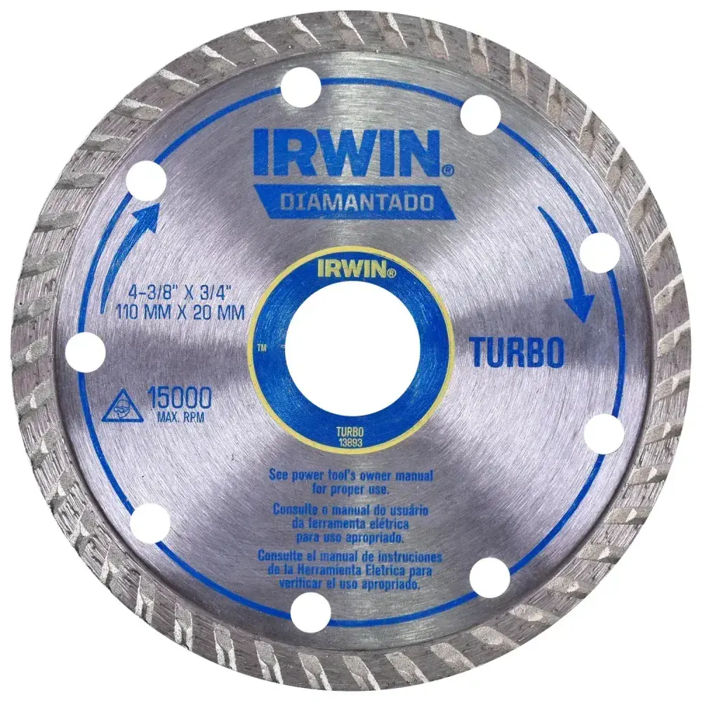 Disco diamantado 110MM turbo IW13893 Irwin - corte seco — fotografia 5