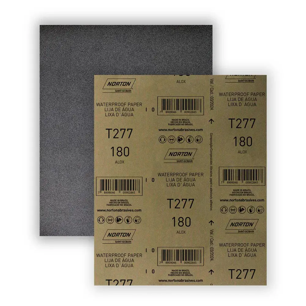 Folha de lixa de água T277 G180 230 x 280 mm Norton — fotografia 3