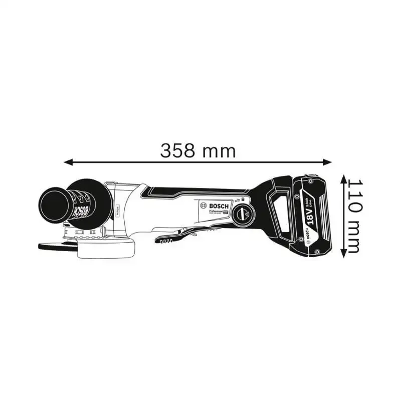 Esmerilhadeira Angular 18V 4.1/2 e 5 POL XLOCK 18V-10 PC Brushless s/ Carregador e Bateria BOSCH — fotografia 6