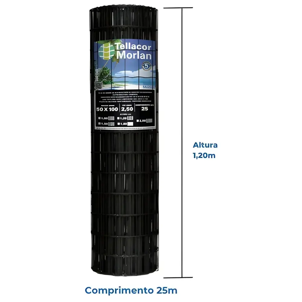 Tela PVC Revestida Multiuso Preta 1,2 x 25 Metros TELLACOR MORLAN — fotografia 5