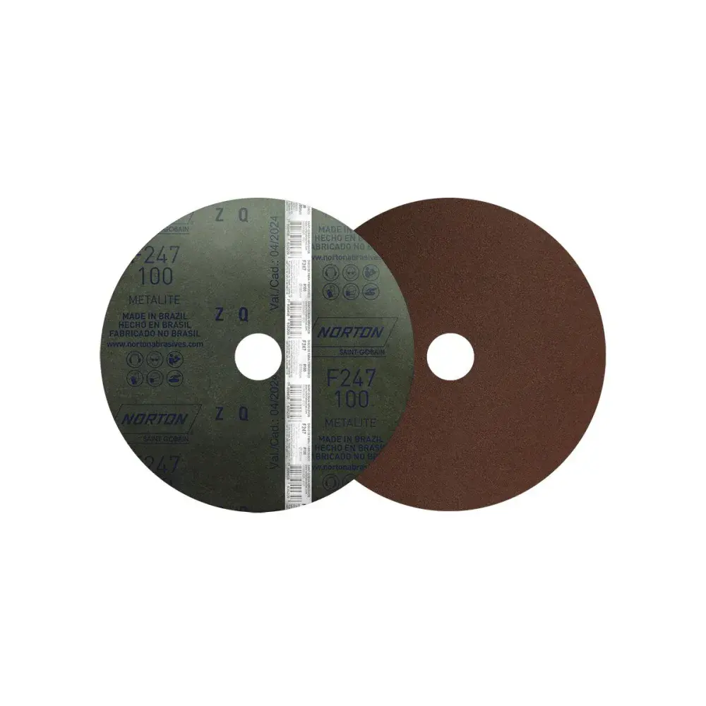 Disco lixa fibra F247 180X22MM grão 100 Norton — fotografia de referência