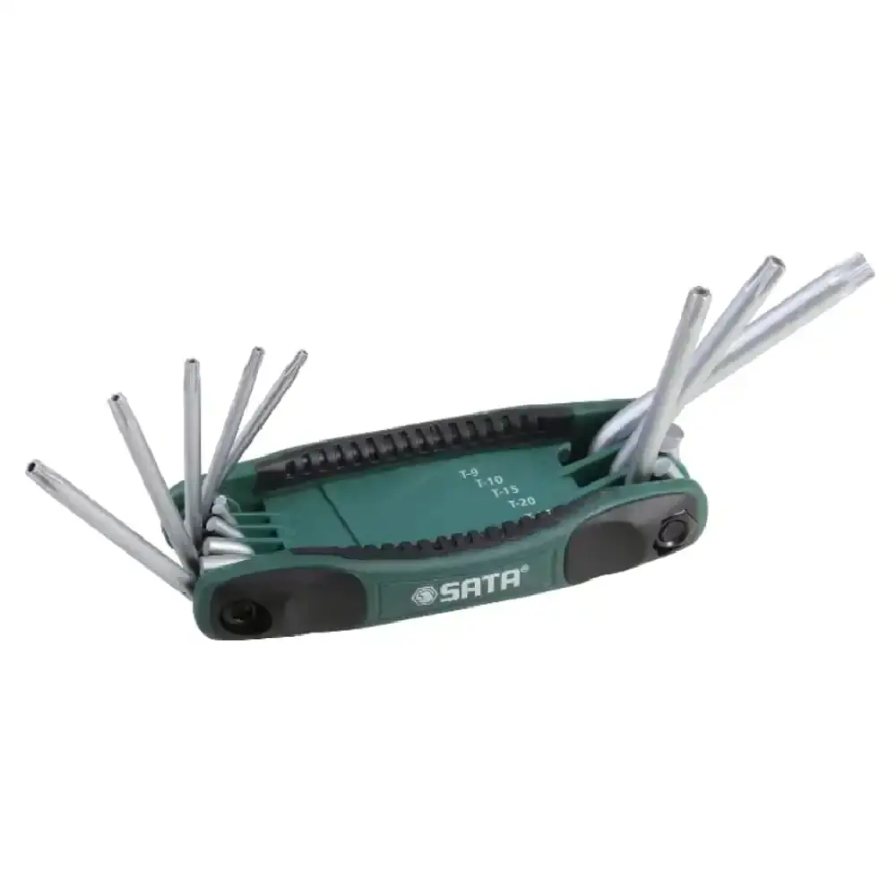 Jogo de chaves torx T9 ao T40 tipo canivete kit com 8 peças ST09123SJ Sata — fotografia 9
