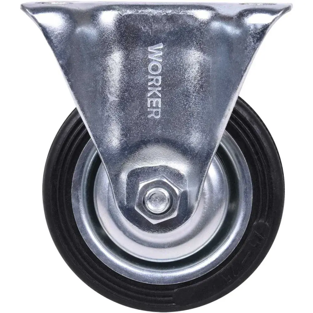 Rodízio de borracha 4 100MM fixo preto Worker — fotografia de referência