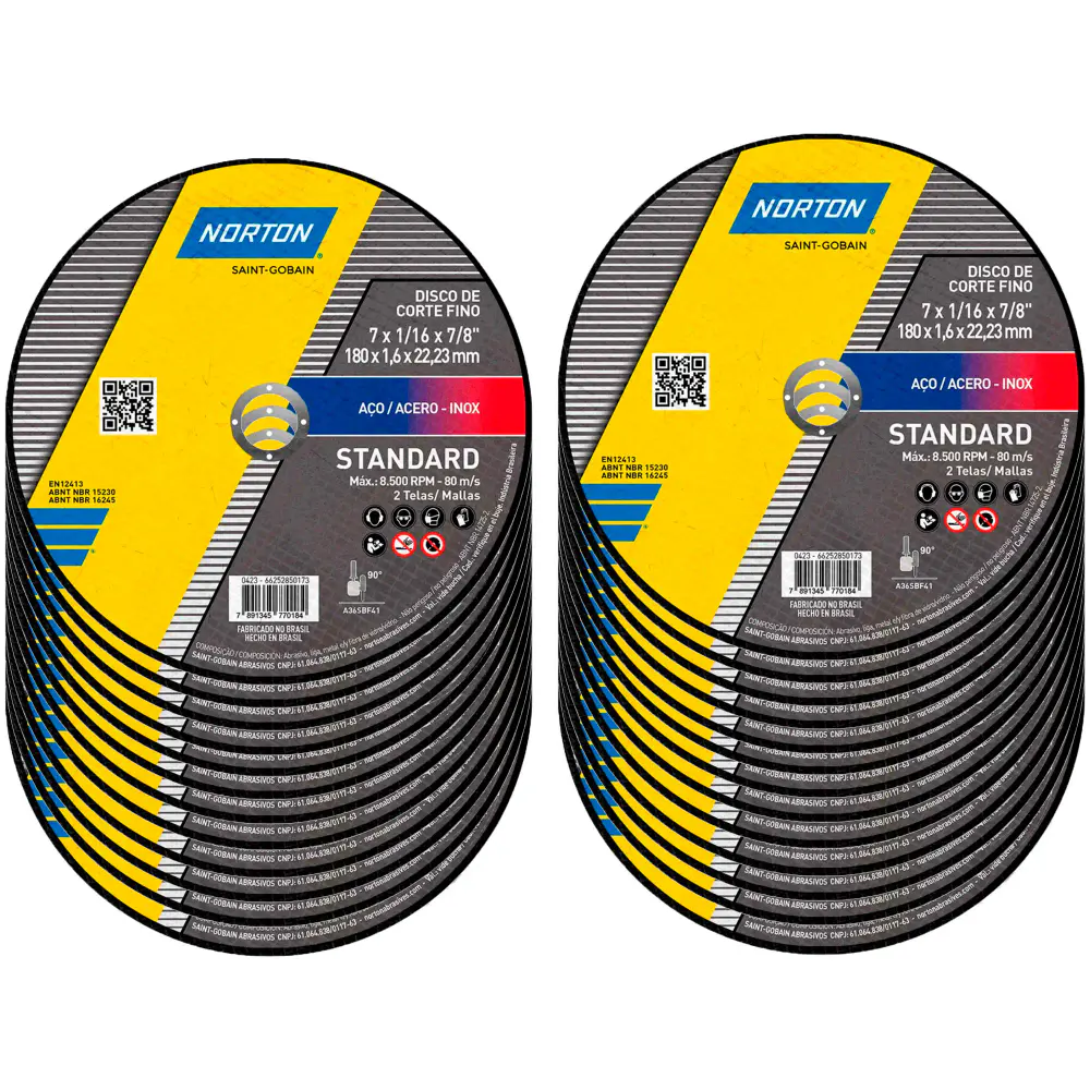 Disco de Corte 7 x 1,6 MM Standard Com 25 Unidades NORTON — fotografia de referência
