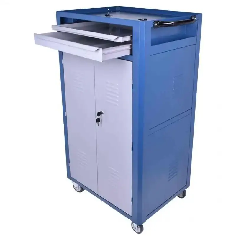 Rack para computador fechado com 2 gavetas R-4 azul Fercar — fotografia 4