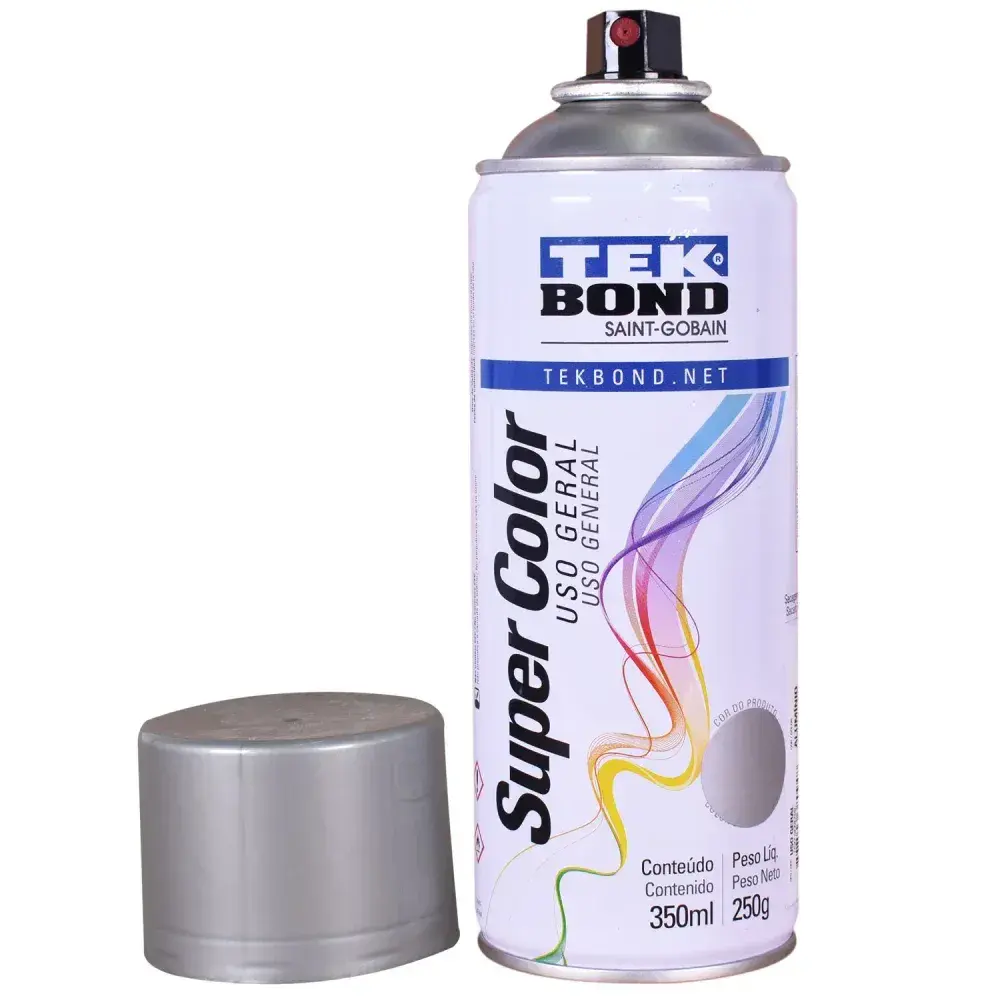 Tinta spray uso geral alumínio 350ML Tekbond — fotografia 6