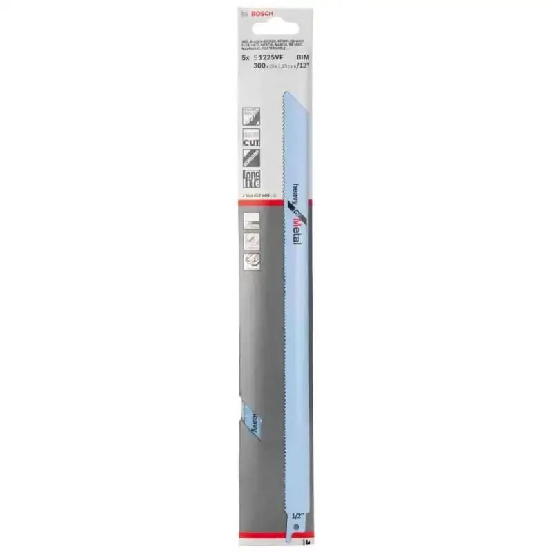 Lâminas de serra sabre 12 POL raptor cortar carros kit com 5 peças S1225VF Bosch — fotografia 3