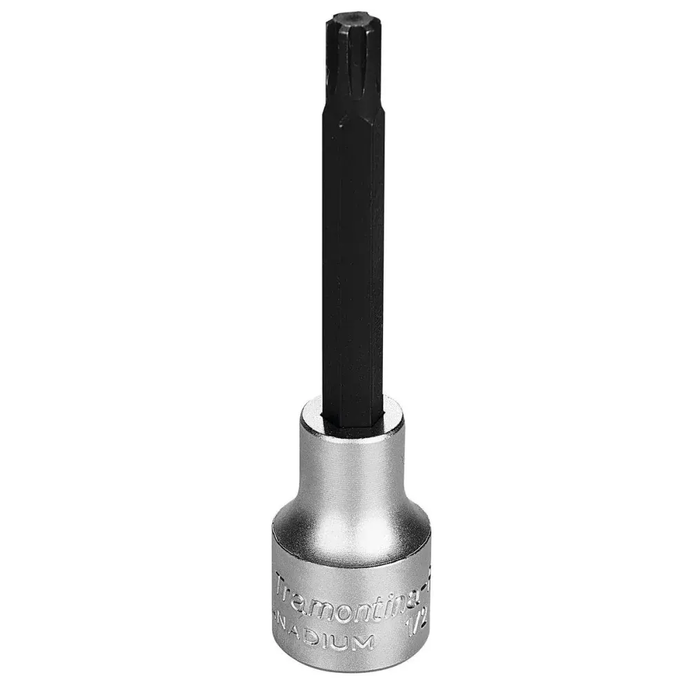 Soquete longo em aço cromo vanádio ponta ribe 8 mm - encaixe 1/2 Tramontina 44866108 — fotografia de referência