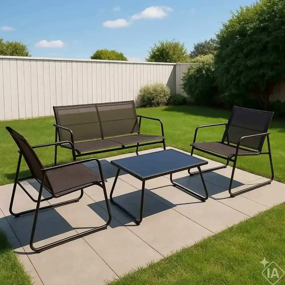 Conjunto de mesa e 3 cadeiras para jardim weekend BEL Marrom Belfix — fotografia 5