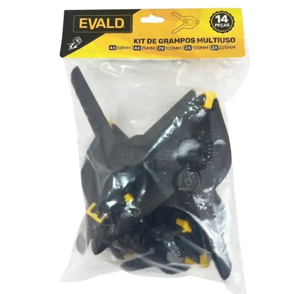 Jogo de grampos multiuso marceneiro 50 a 255 MM kit com 14 peças Evald — fotografia 2