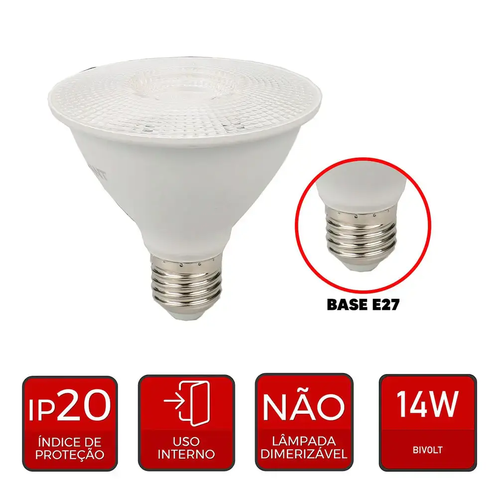 Lâmpada led 14W PAR38 branco frio 6500K bivolt Avant — fotografia 2